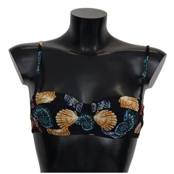 Dolce & Gabbana Other - Dolce & Gabbana Black Seashells Print Women Swimwear Bikini Women's Tops